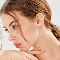 12 шт. латунная полая овальная фурнитура для сережек-гвоздиков KK-GO0001-71