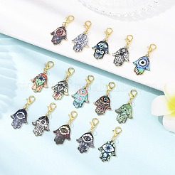 15 шт. подвеска в виде хамсы из сплава с эмалью&nbsp;HJEW-JM04365