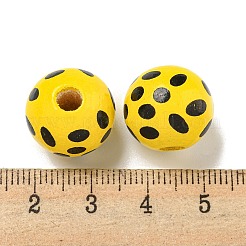 Perles européennes en bois imprimées&nbsp;WOOD-G022-18I