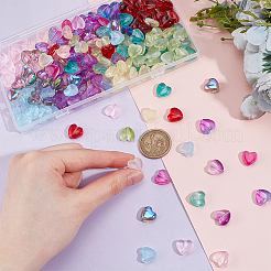 240шт 12 цвета прозрачные окрашенные распылением стеклянные бусины&nbsp;GLAA-PH0003-27