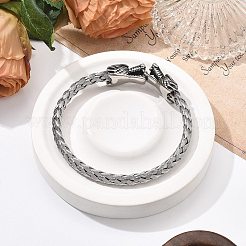 Мужские открытые браслеты-манжеты из нержавеющей стали Viking 304 BJEW-U001-07M-AS