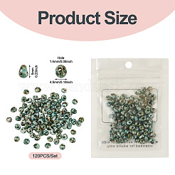 ピカソガラスシードビーズ  丸い穴  ティアドロップ  淡い茶色  5x4.5x4mm  穴：1.4mm  120個/セット&nbsp;SEED-TADJ0001-05B
