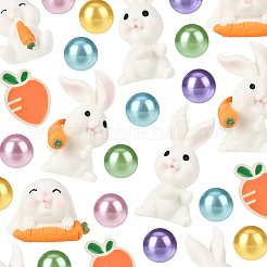 8 шт. 4 стиля украшения для демонстрации кроликов из смолы&nbsp;DJEW-SP0001-11