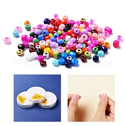 DIYブレスレットジュエリー作成キット  ガラスシードビーズ入り  アクリルビーズ  ステンレスはさみ＆ピンセット＆ジャンプリング  PVC製再封可能袋  合金ペンダント  弾性水晶の線  ミックスカラー  ガラスシードビーズ：2880個&nbsp;DIY-YW0002-25