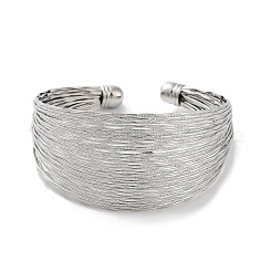 Латунные браслеты-манжеты с несколькими линиями BJEW-D039-01P