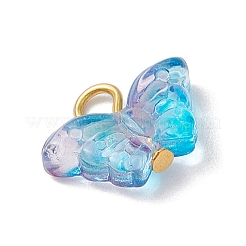 Золотистые железные булавки с плоской головкой и подвески из прозрачных стеклянных бусин&nbsp;PALLOY-JF03129