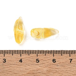 ツートンカラーの天然石風風アクリルビーズ  ティアドロップ  ゴールド  18~18.5x6.5~7x7mm  穴：1.4mm  約1140個/500g&nbsp;AC-CBA6852-01F
