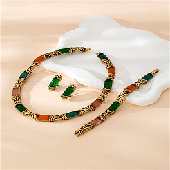 Прямоугольные ожерелья из сплава акрила&nbsp;FS-WG120DF-01