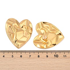 Серьги-гвоздики в форме сердечка из нержавеющей стали 304 EJEW-Z096-04G