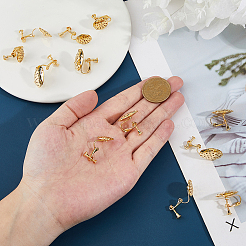 12 шт. 2 стиля плоских круглых латунных клипсовых сережек EJEW-FH0001-12