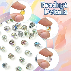 48шт 4 цвета гальванические стеклянные бусины&nbsp;GLAA-FS0001-89