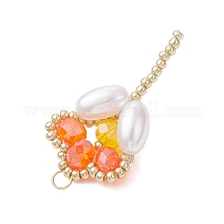 Подвески в виде тюльпанов из стеклянного бисера&nbsp;PALLOY-MZ01214-01