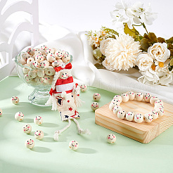 Набивные европейские бусины из натурального дерева&nbsp;WOOD-PH0002-79C