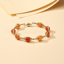 Браслеты из бусин из натурального сердолика с лечебной силой для мужчин и женщин&nbsp;X1-BJEW-TA00012-01