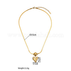 Colliers pendentifs en forme de cœur en fausse perle et acier inoxydable 304 pour la Saint-Valentin (femme)&nbsp;WGC0E81-03