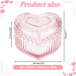 Стеклянные шкатулки для хранения украшений в форме сердца&nbsp;DIY-WH0899-48A