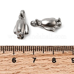304ステンレスペンダント  ペンギンチャーム  ステンレス鋼色  16x8x6mm  穴：1.5mm&nbsp;LS-STAS-B167-03A-P
