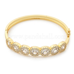 Женские браслеты на шарнирах из латуни с микропаве и прозрачным фианитом BJEW-K274-01G