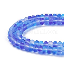 Fili di perline di vetro trasparente smerigliato&nbsp;X-FGLA-M002-01E