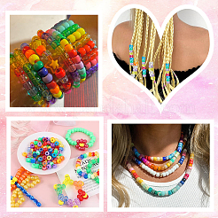 960шт 24 цвета непрозрачные пластиковые бусины KY-SC0001-82