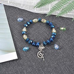 Стеклянные бусы с покрытием цвета ab&nbsp;EGLA-NB0001-08