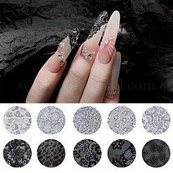 10 Rolle Nagelfolie mit Blumenmotiv aus Haustierspitze. Blumen-Transferpapier&nbsp;STIC-WH20010-16B