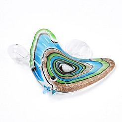 Ручной золотой песок Lampwork большие кулоны&nbsp;LAMP-T023-06E