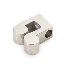 304ステンレススチールビーズ  音符  ステンレス鋼色  8x7x3mm  穴：1.8mm&nbsp;SA-E001-07P