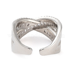 Стойка покрытие латунь микро паве кубический цирконий открытые манжеты кольца RJEW-C080-09P