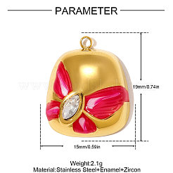 Подвески из нержавеющей стали 304 с кубическим цирконием&nbsp;STAS-OY010-04G