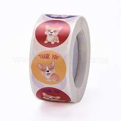 Плоские круглые бумажные наклейки спасибо&nbsp;DIY-C042-12F