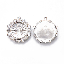 Кулоны из латуни с микропейвом и кубическим прозрачным цирконием KK-N232-176P-NF