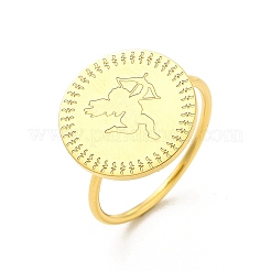 女性用304ステンレススチール指輪  フラットラウンド  キューピッド模様  1mm  内径：usサイズ6（16.5mm）  フラットラウンド：15mm&nbsp;STAS-K248-01A
