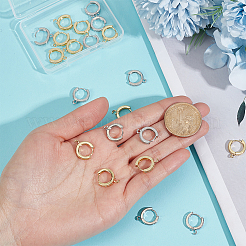 20 шт. 2 цвета латунные серьги-кольца Huggie&nbsp;KK-DR0001-26