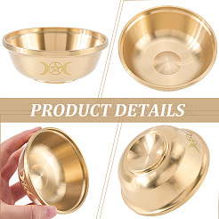 Ciotola per offerte in ottone per la meditazione sull'altare&nbsp;AJEW-WH20816-262B
