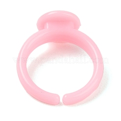 カフのカラフルなアクリルリングのコンポーネント  子供用  ピンク  14mm  トレイ：9mm&nbsp;SACR-R740