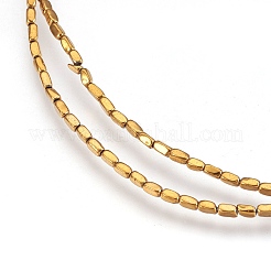 Гальванизировать немагнитных синтетический гематит бисер пряди G-I208-21-G