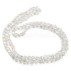 Прозрачные стеклянные бусины с гальваническим покрытием ab&nbsp;EGLA-G037-01A-AB02