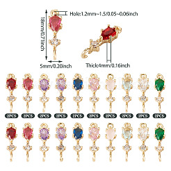20 шт. 10 цвета латунные подвески с микропаве и кубическим цирконием&nbsp;KK-TA0001-80