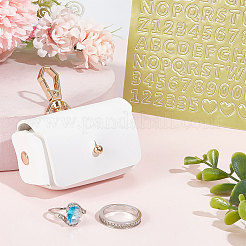 Чехол для хранения обручальных колец из искусственной кожи с застежками из сплава и наклейками из ПВХ для домашних животных&nbsp;AJEW-FG0004-27A