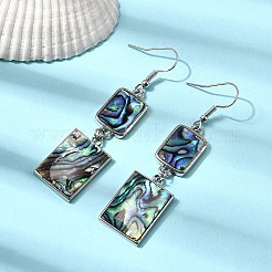 Серьги-подвески из натуральной латунной раковины морского ушка EJEW-F388-01C-P