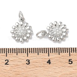 Латунные микропаве прозрачные подвески с фианитом&nbsp;KK-P349-10P