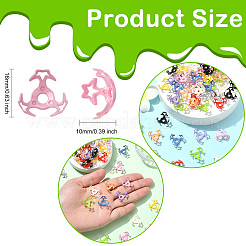 100 шт. 10-х цветные полые акриловые колпачки для бусин&nbsp;DIY-CJ0003-12