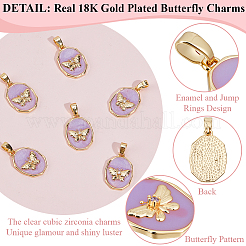 6шт латунные подвески с микропаве и кубическим цирконием&nbsp;KK-BBC0021-44