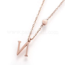 Colliers pendentifs initiaux en acier inoxydable 304&nbsp;NJEW-G321-04RG-N