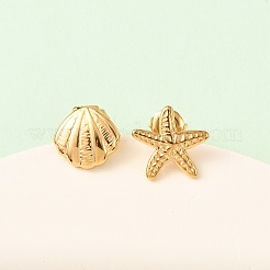 6 шт. серьги-гвоздики Ocean Series из нержавеющей стали 304&nbsp;EJEW-K268-91G