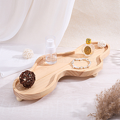 木製の雲型装飾トレイ  モカシン  401x176x41mm&nbsp;AJEW-WH0752-644A