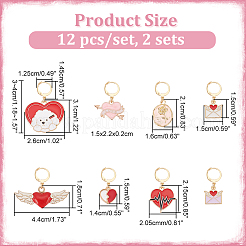 Маркеры петель подвески из сплава эмали ко дню святого валентина HJEW-AB00290