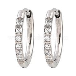 Boucles d'oreilles créoles en acier inoxydable 304 avec zircone cubique transparente&nbsp;EJEW-L307-05P