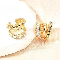 Латунные серьги-манжеты из прозрачного кубического циркония&nbsp;EJEW-F370-06G